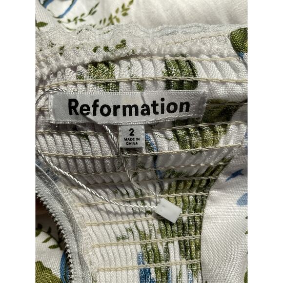 Reformation 'Kieryn' White Linen Dress Size 2 - Picture 4 of 5